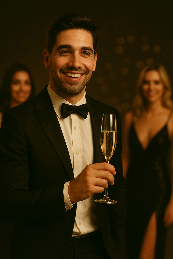 Gentlemen mit Champagner